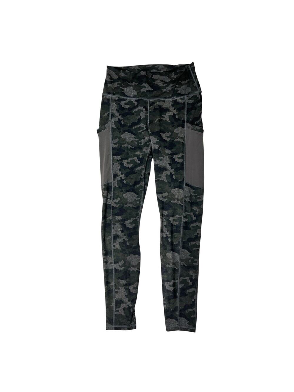 Fabletics Powerhold Leggings High Waist Women M Athleisure Charcoal Camo Pockets